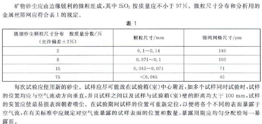 环境试验砂尘说明